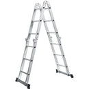 Escada Multifuncional Evolux 4x3 - 3,29m - 12 degraus - Sete Posições Prática Alumínio Resistente Limpeza Fácil Doze Degraus - Linha Evolux