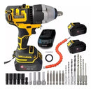 Furadeira De Impacto Paraufsadeira Chave de Impacto 48v Duas Baterias 35 Peças Profissional - Nakasaki
